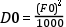 D0=\frac{(F0)^2}{1000}